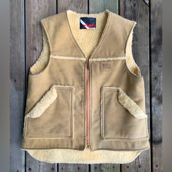 Wiman Other - Vintage Faux Suede Sherpa Shearling Wiman Trucker Vest